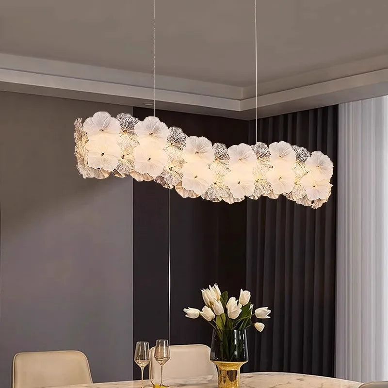 Modern Lustre Glass Flower Led