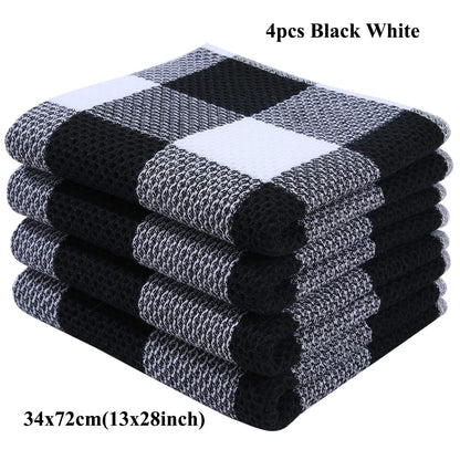 Olanly 100% Cotton Dishcloth For Kitchen Towel Home Ultra Soft Absorbent Dish Cloth Reusable Clean Tool Microfiber Kitchen Towel