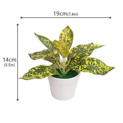 Green Artificial Tree Pot Bonsai Grass Plants