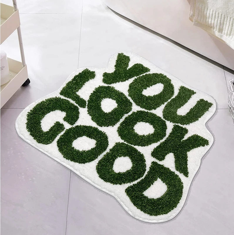You Look Good Bath Mat Green Bathroom