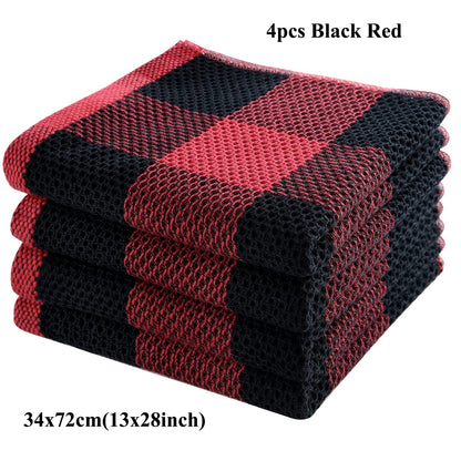 Olanly 100% Cotton Dishcloth For Kitchen Towel Home Ultra Soft Absorbent Dish Cloth Reusable Clean Tool Microfiber Kitchen Towel