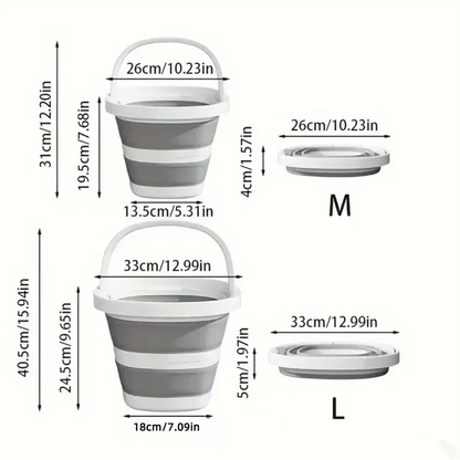 Versatile Folding Water Bucket with Handle for Home and Outdoor Use - Collapsible Fishing Pail for Portable Storage