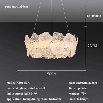 Modern Lustre Glass Flower Led