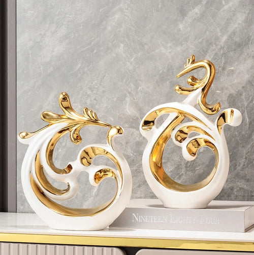 Abstract Phoenix Ceramic Sculpture