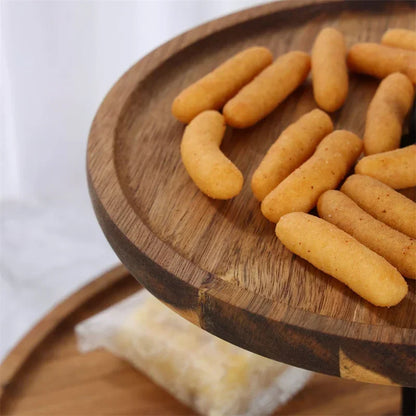 Wooden Decorative Cake, Fruits and Snacks