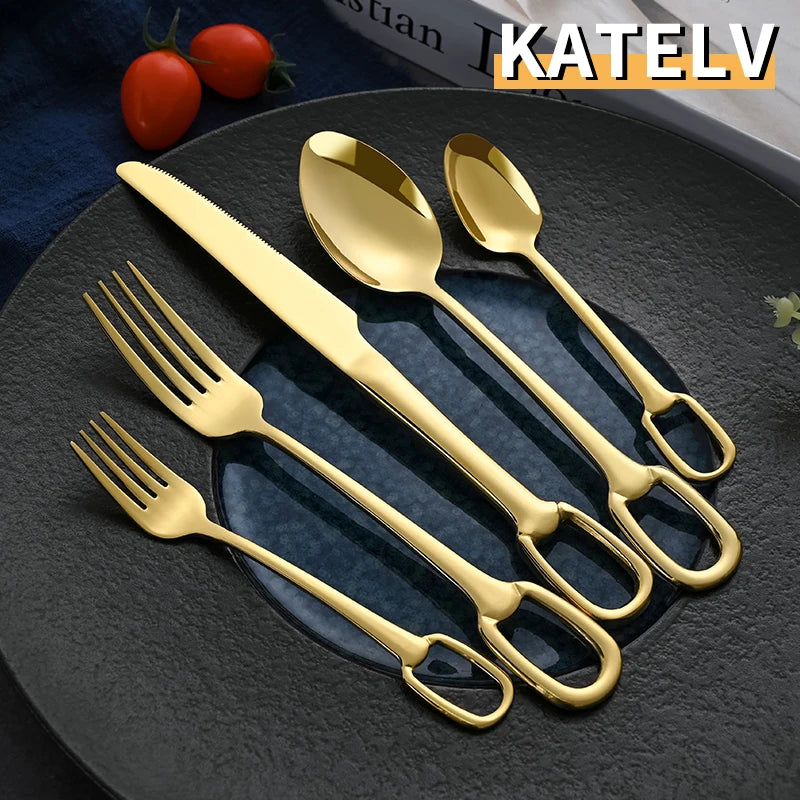 Luxury Cutlery Set Stainless Steel Knife Fork Spoon