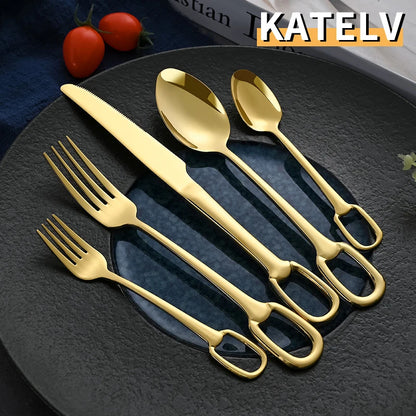 Luxury Cutlery Set Stainless Steel Knife Fork Spoon