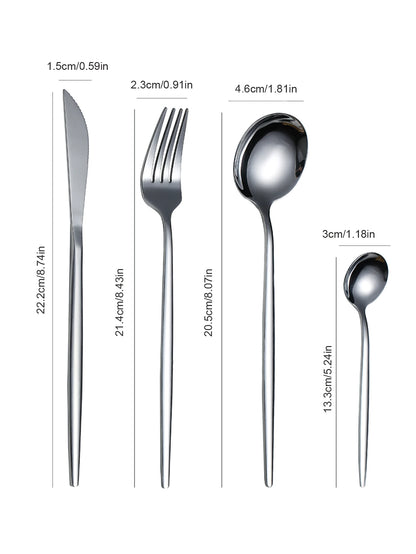 Set Stainless Steel Tableware Knife And Fork Spoon