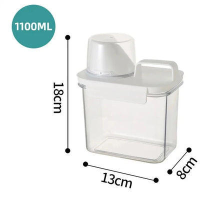 1-3pcs Airtight Laundry Detergent Powder Storage Box Jar Bleach Storage Container Large Capacity Measuring Cup