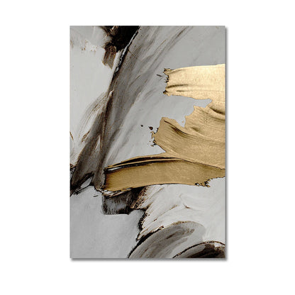 Luxury Abstract Grey Gold Painting Mural