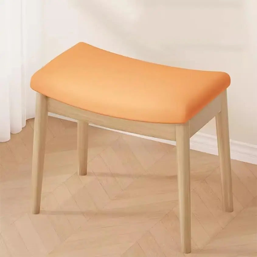 Foot Stool, Saddle Cushion Vanity Stool, Modern Concave Ottoman with Upholstered Seat for Entryway, Bedroom, Patio, Living Room.
