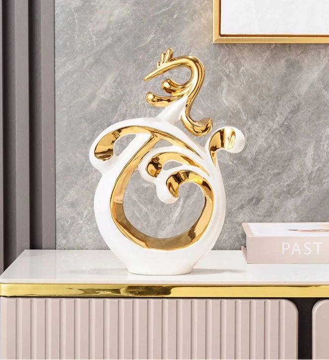 Abstract Phoenix Ceramic Sculpture