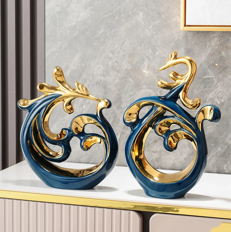 Abstract Phoenix Ceramic Sculpture