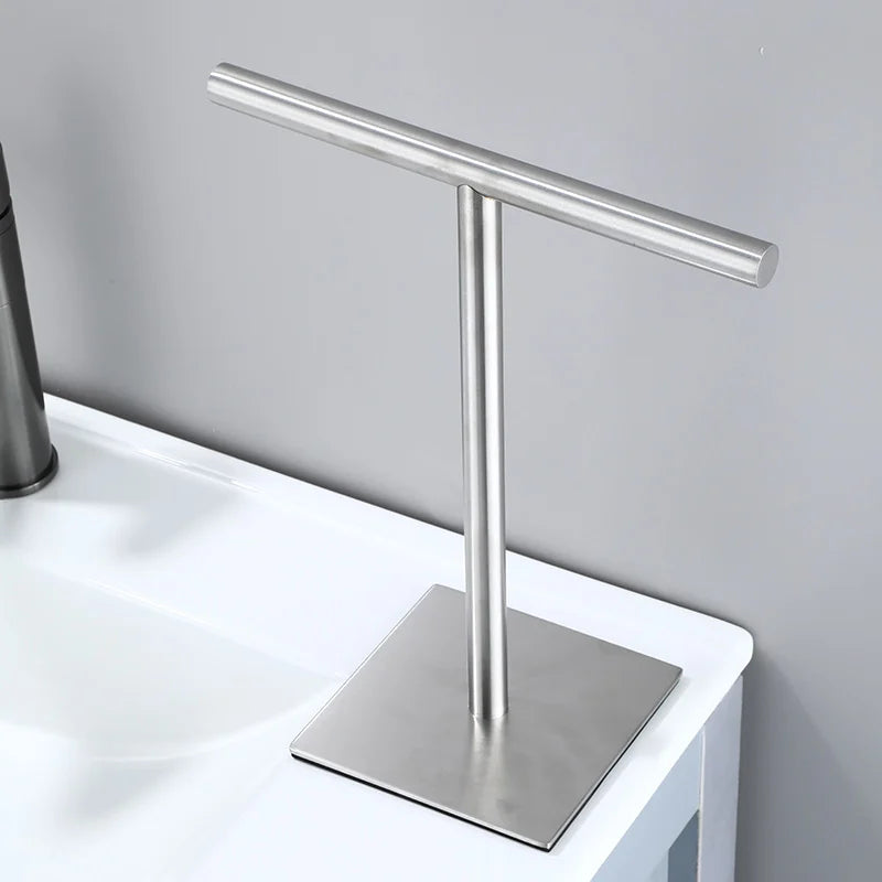 Movable Free-Standing Hand Towel Holder paper towel holder 304 Black Bath Towel Stand Bathroom Towel Hanger Vanities Countertop