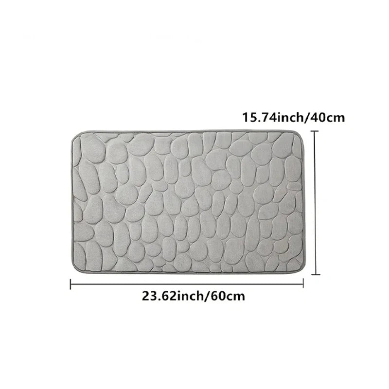 Mat Non Slip Carpets Cobblestone Embossed Bathroom Bath In Wash Basin Bathtub Side Floor Rug Shower Room Doormat Memory Foam