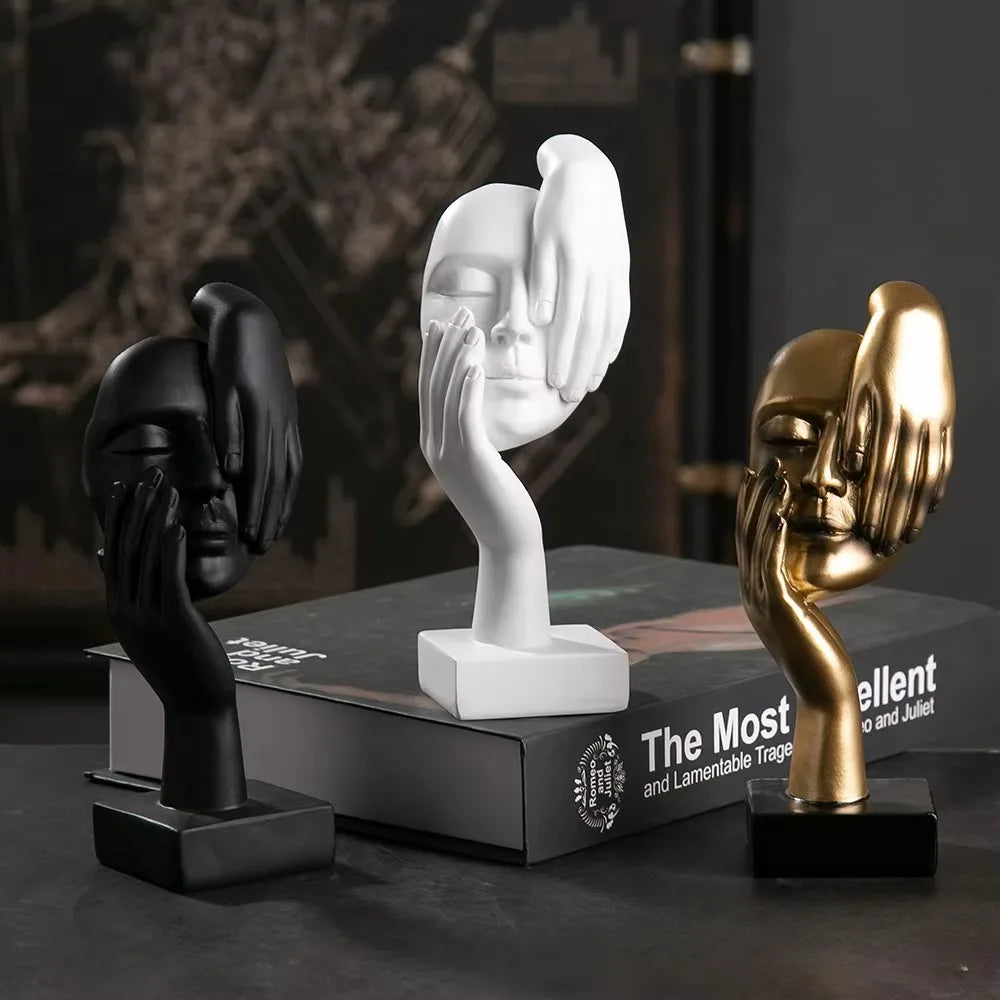 Resin Abstract Mask Statues