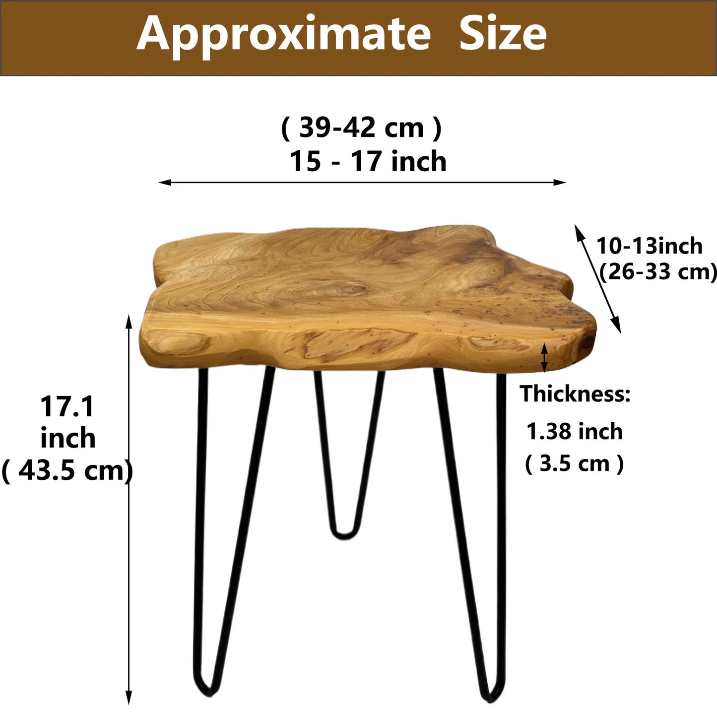 Natural Edge End Table, Wood Side Table, Nightstand, Plant Stand  ，Unique desktop for Living Room, Bedroom, Farmhouse Decor