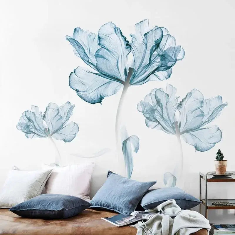Creative Art Nordic Blue Flower Wall
