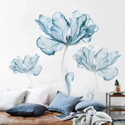 Creative Art Nordic Blue Flower Wall