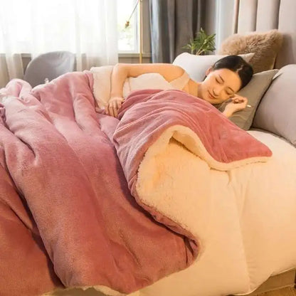 Double Sided Wool Throw Blanket