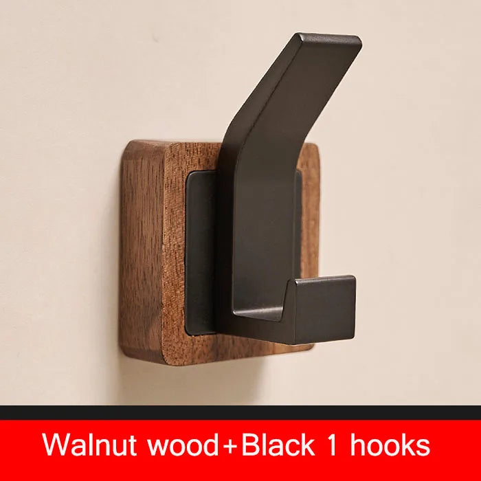 Walnut Coat Wall Hook Wall Hanging Coat Rack for Bathroom Kitchen Bedroom Hallway Wall Hooks Coat Clothes Holder