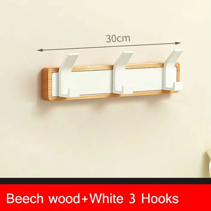Walnut Coat Wall Hook Wall Hanging Coat Rack for Bathroom Kitchen Bedroom Hallway Wall Hooks Coat Clothes Holder