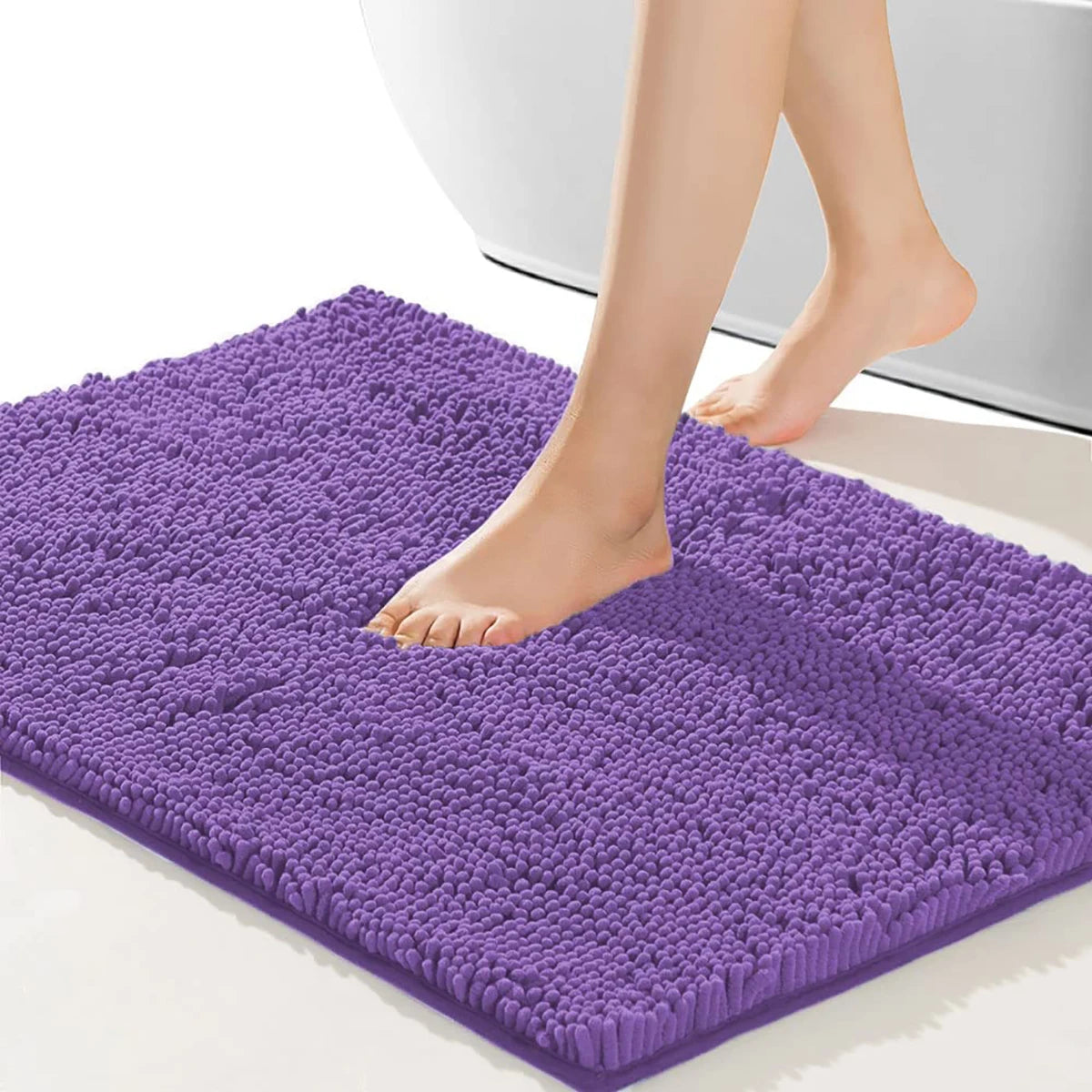 Chenille bathroom carpet, non slip bath mat, soft and comfortable plush bathroom carpet