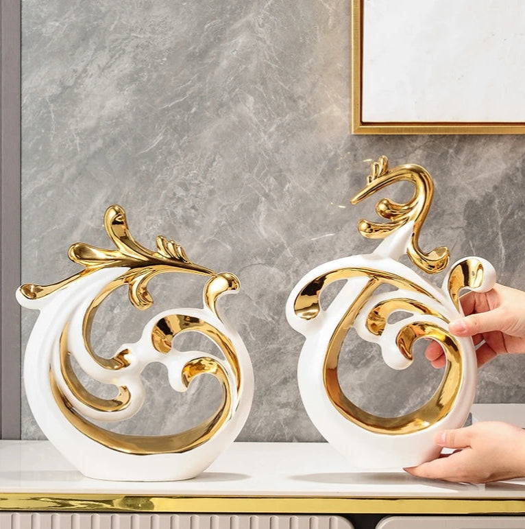 Abstract Phoenix Ceramic Sculpture