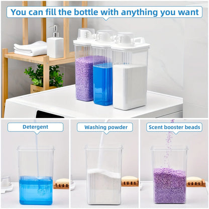 1-3pcs Airtight Laundry Detergent Powder Storage Box Jar Bleach Storage Container Large Capacity Measuring Cup
