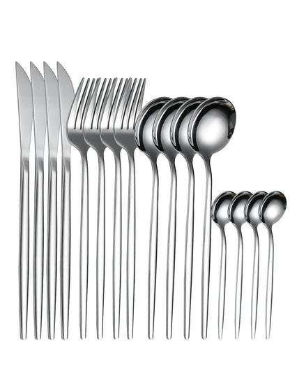 Set Stainless Steel Tableware Knife And Fork Spoon