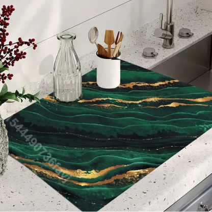 Absorbent Tableware Dish Drying Mat Kitchen