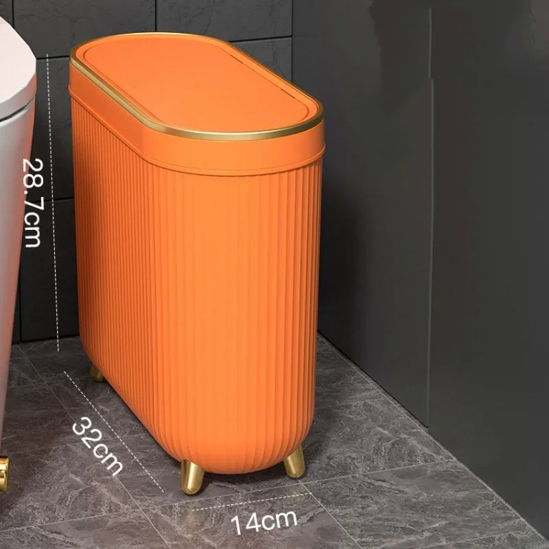 12L Luxury Bathroom Trash Can for Kitchen with Lid Dustbin Waterproof Trash Bin Wastebasket Large Capacity Garbage Bin