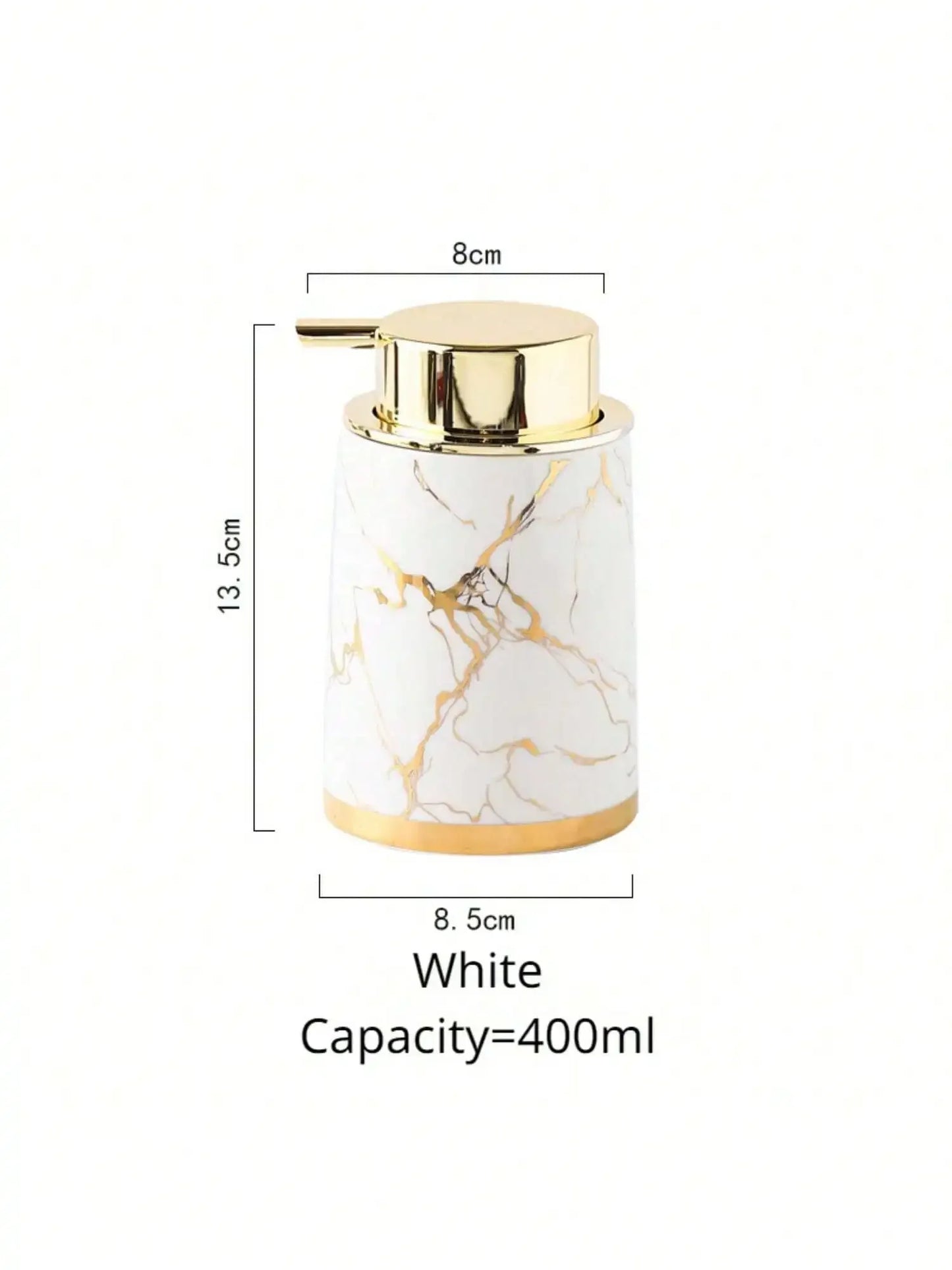 Ceramic soap dispenser 400ml Luxury Ceramic Marble Texture Refillable Press Foaming Soap Dispenser for Home Decor