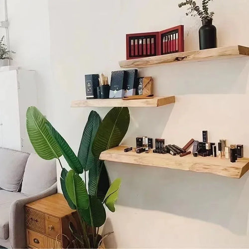 Wood Floating Shelf Wall Mounted Shelves Display Shelves Kitchen Home Decor Stand Retro Bathroom Organizer Art Design Holder