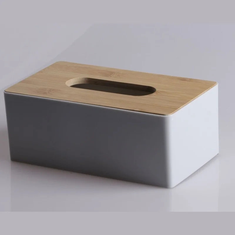 Tissue Box Napkin Holder Case Paper Box Container Bamboo Cover Solid Wood Hotel Storage Box Home Table Decoration
