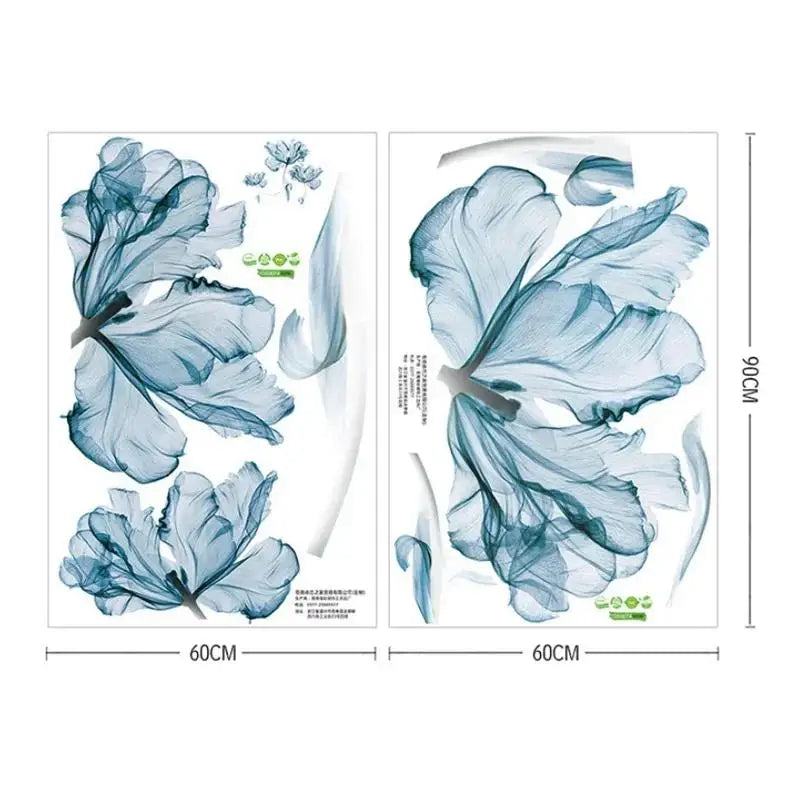 Creative Art Nordic Blue Flower Wall