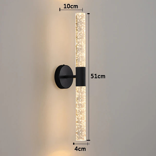 Nordic Bubbles Crystal Rod LED Wall Lamp