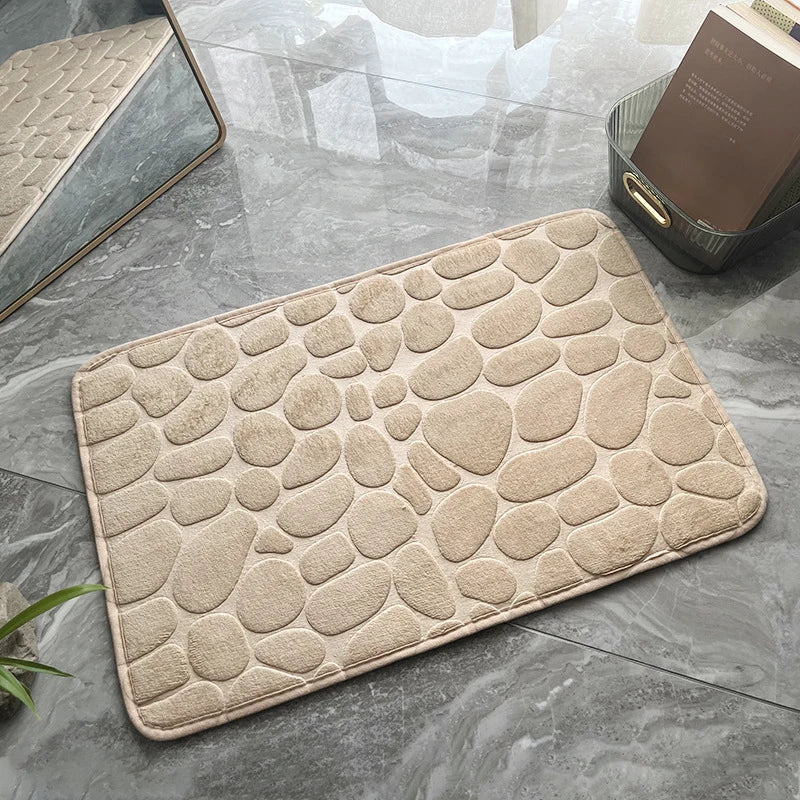 Mat Non Slip Carpets Cobblestone Embossed Bathroom Bath In Wash Basin Bathtub Side Floor Rug Shower Room Doormat Memory Foam