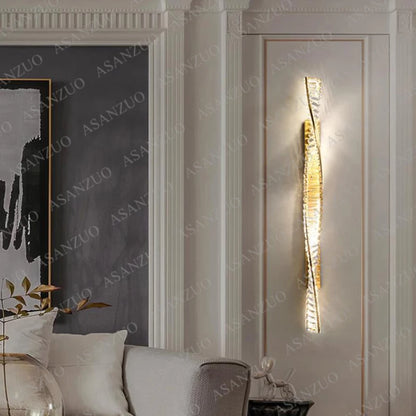 Nordic Long bar crystal wall lamps luxury