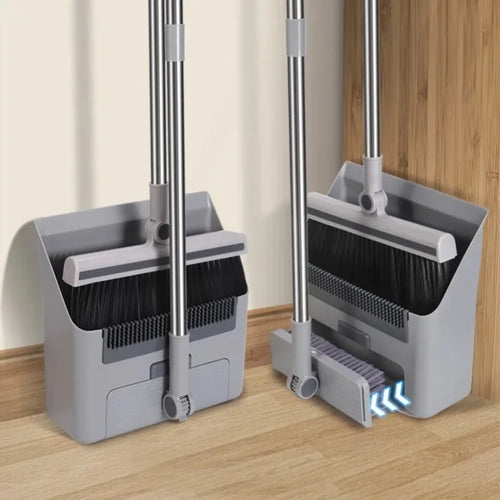 Broom Dustpan Floor Brush Set Indoor Non-stick Hair Long Handle Thickened Broom With Stand Up Dustpan Combo Set Home Clean Tools