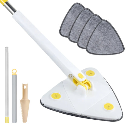 Telescopic Triangle Mop 360° Rotatable Spin Cleaning Mop Adjustable Squeeze Wet and Dry Ceiling Cleaning Home Window Floor Tools