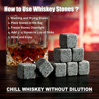 Kit Whiskey Stones & Glasses Set Box