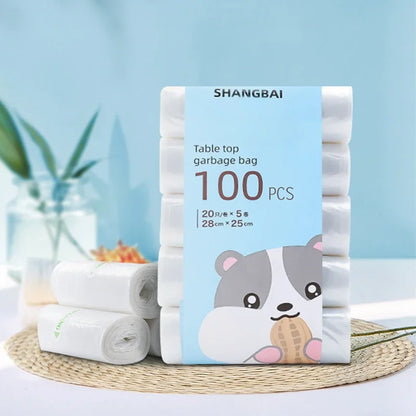 Desktop Trash Can Plastic Dustbin Office Table Cute Storage Bucket Waste Bin Basket Countertop Durable Rubbish Bin for Kitchen