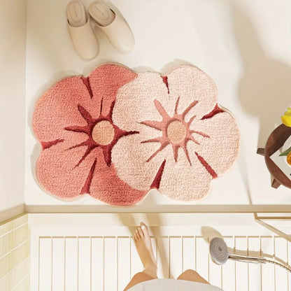 Bathroom Floor Mat Two Color Flower