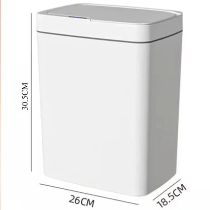 White 15L Smart Bathroom Trash Can Non-Contact Narrow Smart Sensor Trash Can Smart Home Automatic Bagging Electronic Trash Can