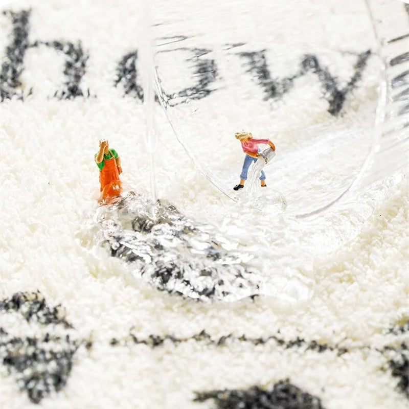 1PC Bathroom Mat Semicircle Floor Rugs Entrance Door Mats Non-slip Mats Cartoon Rug Dustproof Absorbent Carpet Bath Tub Carpets