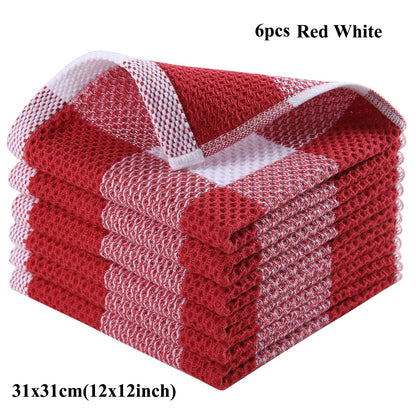 Olanly 100% Cotton Dishcloth For Kitchen Towel Home Ultra Soft Absorbent Dish Cloth Reusable Clean Tool Microfiber Kitchen Towel