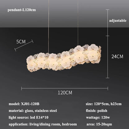 Modern Lustre Glass Flower Led