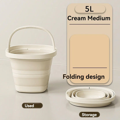 Versatile Folding Water Bucket with Handle for Home and Outdoor Use - Collapsible Fishing Pail for Portable Storage