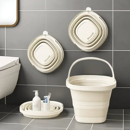 Versatile Folding Water Bucket with Handle for Home and Outdoor Use - Collapsible Fishing Pail for Portable Storage